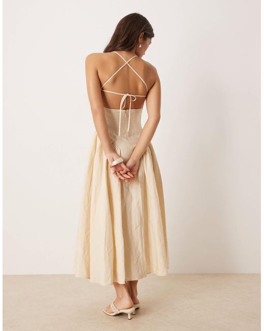 Nobody's Child Natural Lupin Structured Midi Dress
