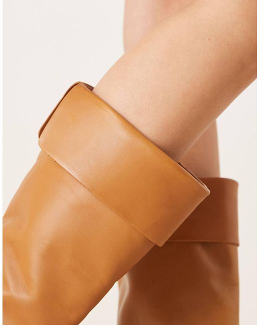 Mango Natural Heeled Knee High Boot