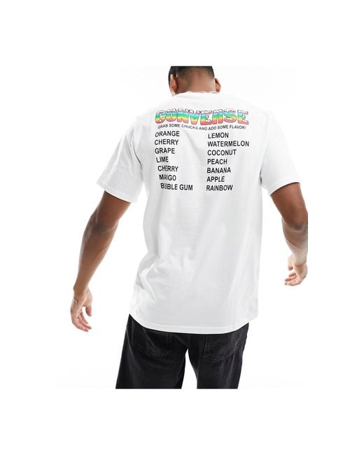 Camiseta blanca con estampado gráfico Converse de hombre de color White
