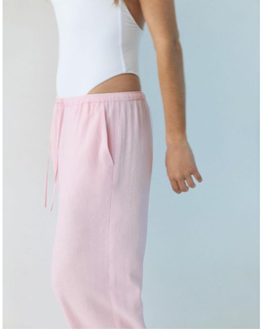 Pull&Bear Pink – jogginghose aus leinenmix