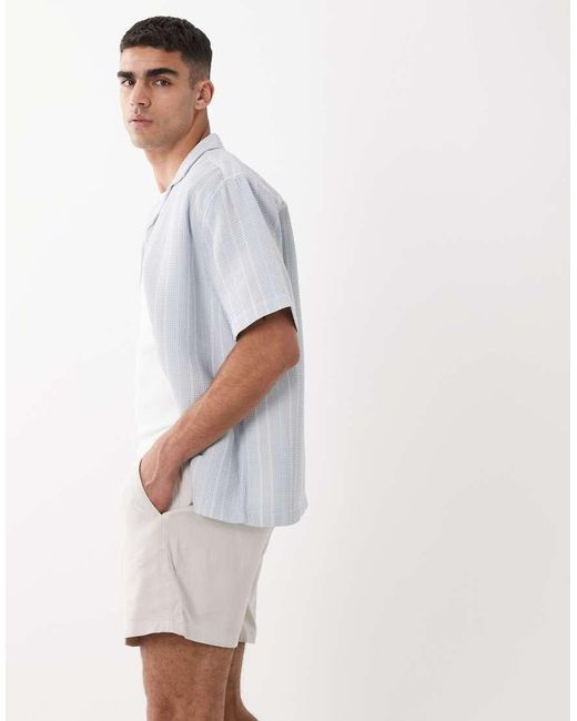 ASOS White Linen Blend Wide Shorts for men