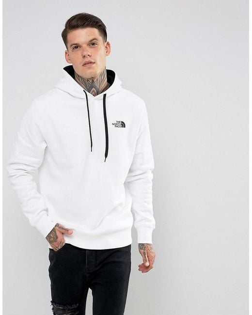 The North Face Seas Drew Peak Hoodie Small Logo In White for men