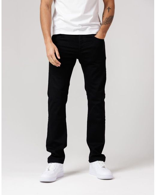 French Connection Black Cotton Slim Fit Stretch Denim Jeans for men