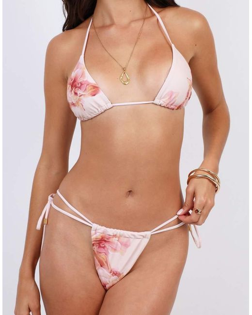 SIMMI Pink Floral Print Triangle Bikini
