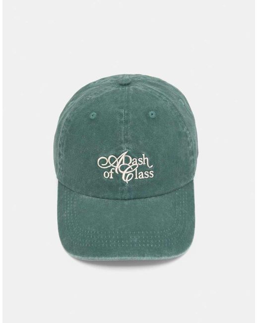 Pull&Bear Green Dash Of Class Cap for men