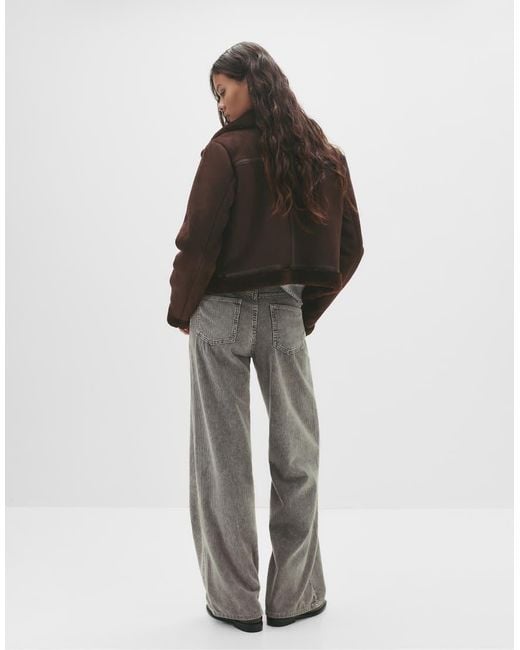Giacca Corta Double-Face Color Cioccolato di Pull&Bear in Brown