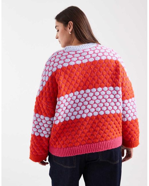 Pieces Plus Red Pieces Curve Bright Contrast Spot Jumper