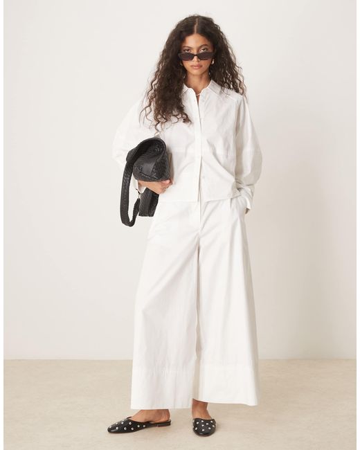 ASOS Natural Clean Wide Leg Culottes Co-ord