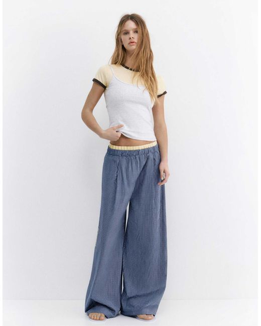Pull&Bear Blue – voluminöse hose