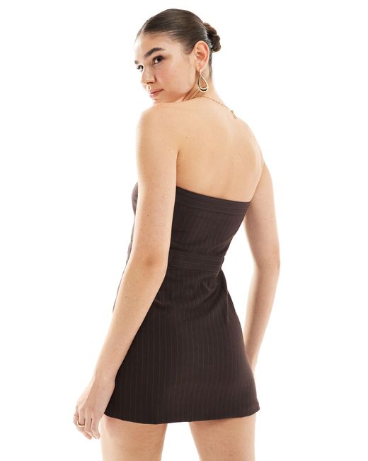 Pull&Bear Black Tailored Pinstripe Mini Dress
