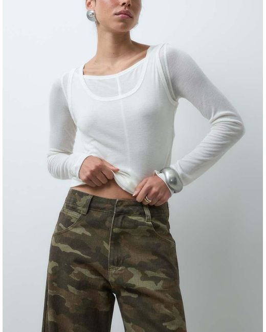 ASOS Green Bow Barrel Leg Jeans