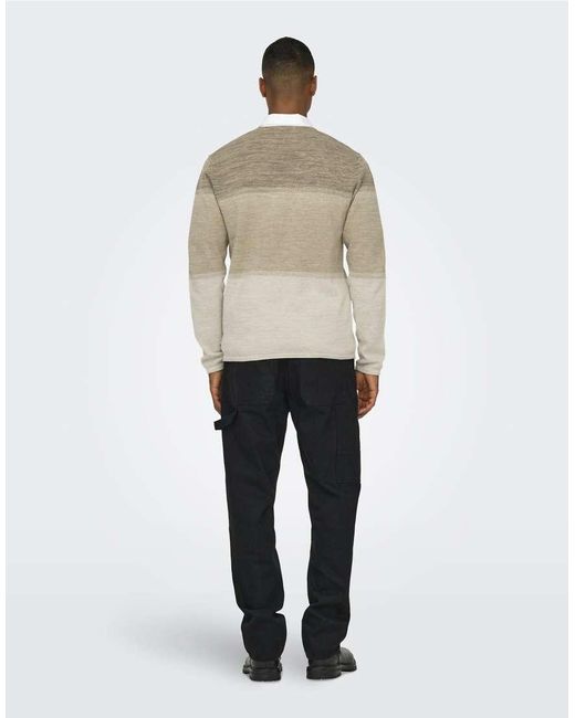 Only & Sons Gebreide Trui in het Natural voor heren