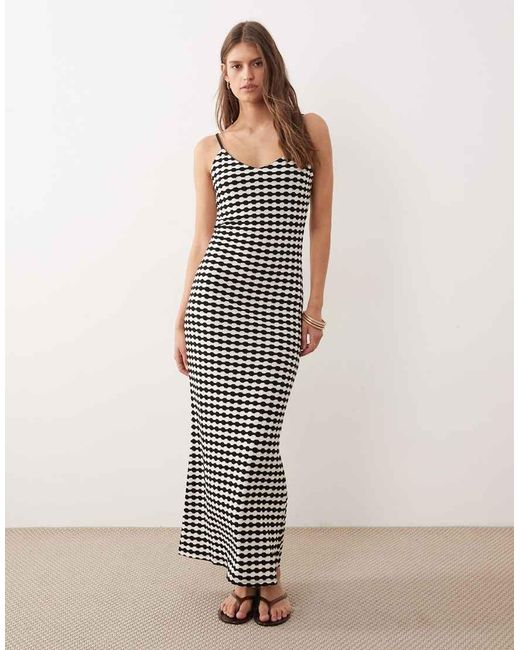 ASOS Multicolor Crochet Jersey Maxi Sundress