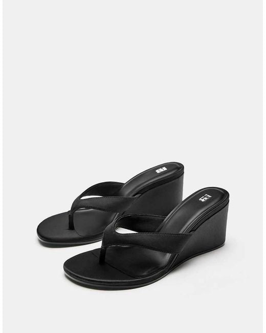 Pull&Bear White Wedge High-Heel Sandals