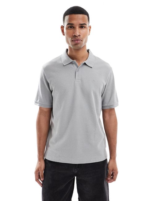 Polo texturé Jack & Jones pour homme en coloris Gray