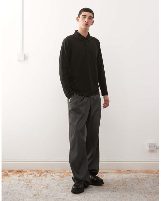 Regatta Black Pro 65/35 Long Sleeve Polo Top for men