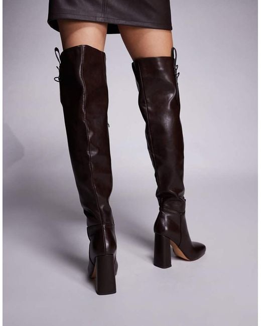 SIMMI Brown Simmi London Harrieta Heeled Over The Knee Boots