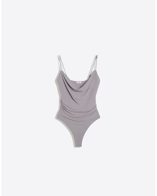 Bershka Gray Draped Strap Body