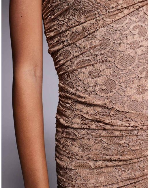 ASOS Purple Lace Bandeau Maxi Dress