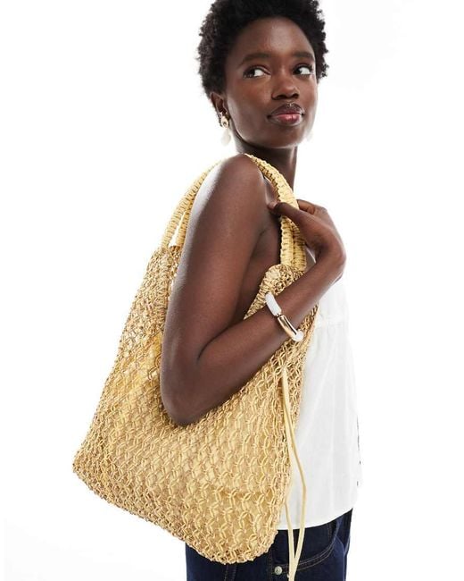 Pull&Bear Natural Rattan Shoulder Bag