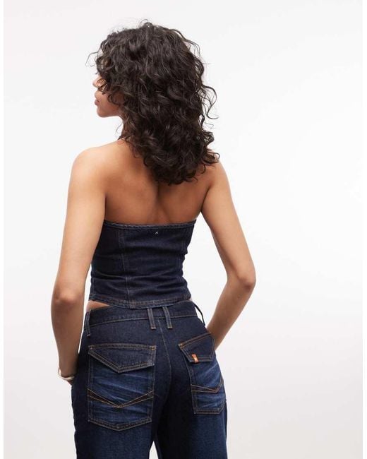 Collusion Blue Denim Halterneck Top