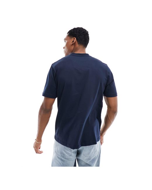 Marshall Artist Blue Embroidered Short Sleeve T-shirt for men