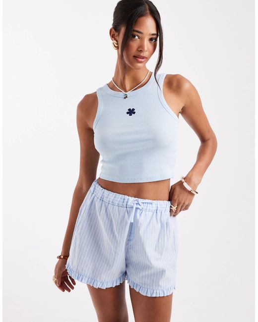 Pieces Blue – cropped-trägertop