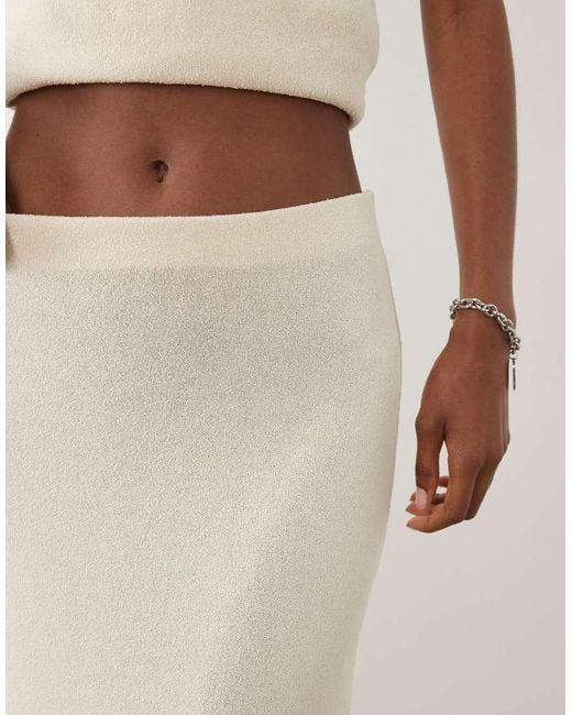 ASOS Natural Textured Co-ord Maxi Skirt With Tassel
