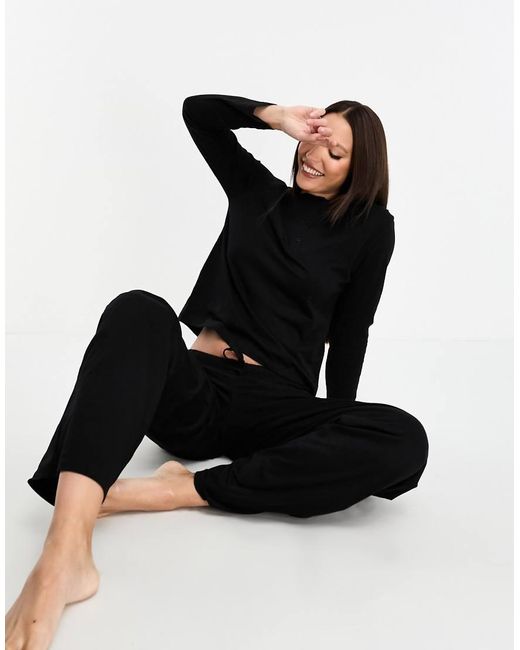 ASOS Black Asos Design Tall Mix & Match Cotton Pyjama Trouser