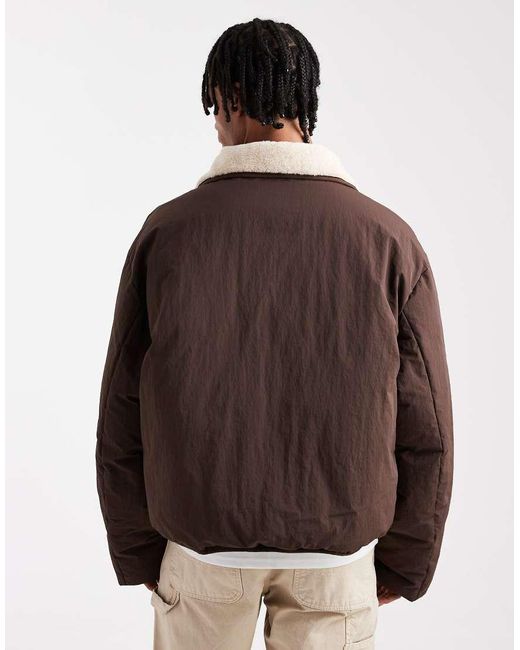 ASOS Brown Borg Lined Puffer for men