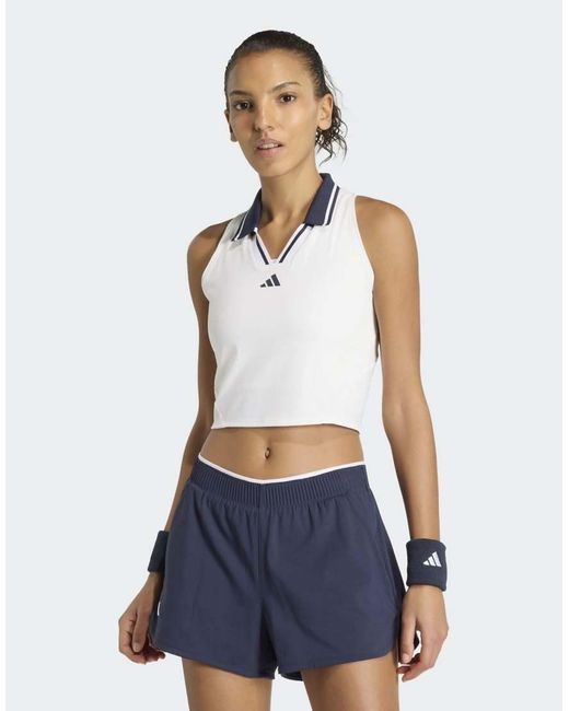 Adidas Originals Blue Tennis Climacool Crop Tank Pro