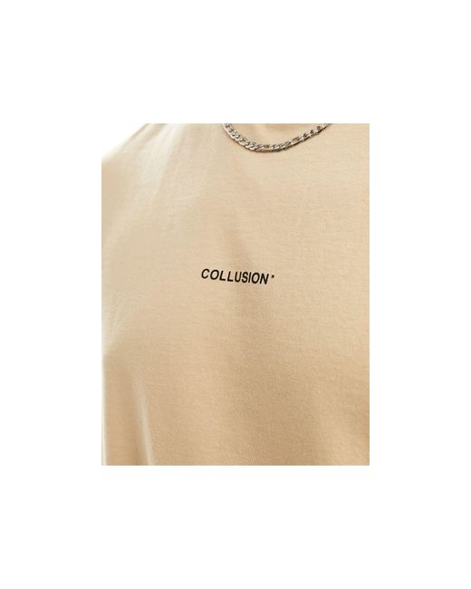 Collusion Blue Logo Printed T-shirt for men