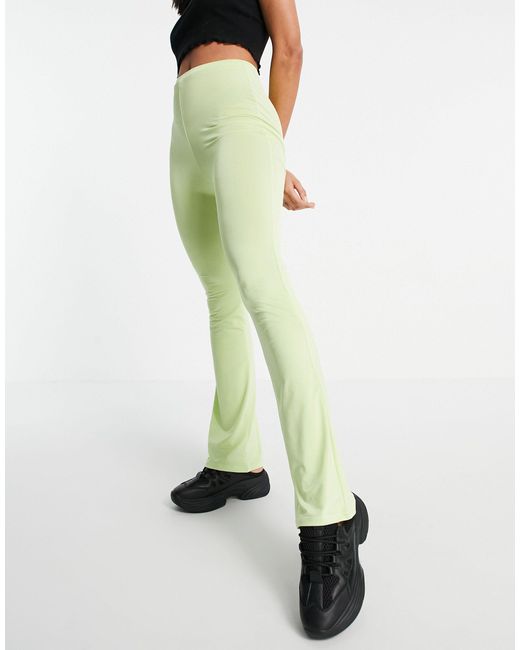 Collusion Slinky legging Flare in Green 