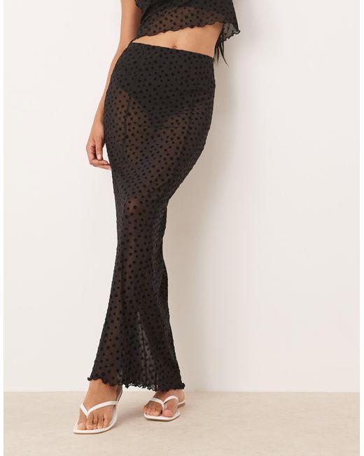 ASOS Black – maxirock aus durchscheinendem netzstoff