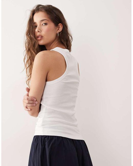 ARKET White Ribbed Tank Top