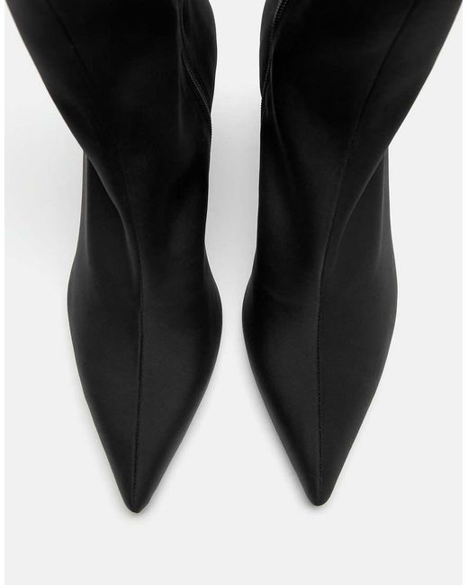 Pull&Bear Black Stretch High-heel Ankle Boots