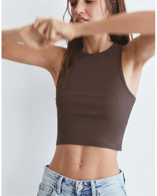 Pull&Bear Brown Tank Top