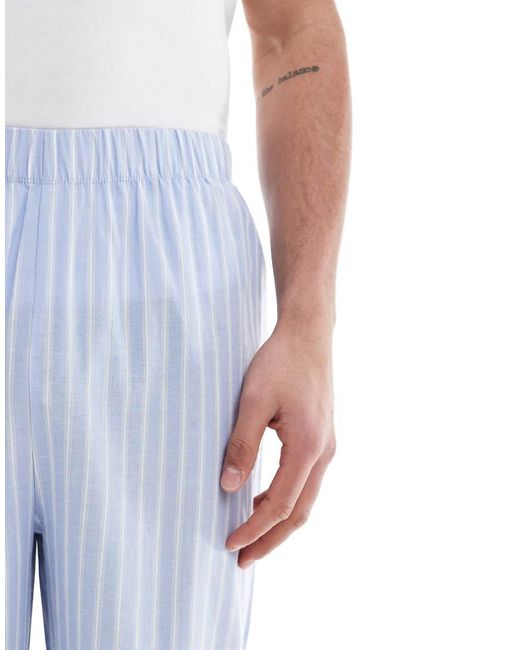 ASOS White Woven Stripe Lounge Bottoms for men