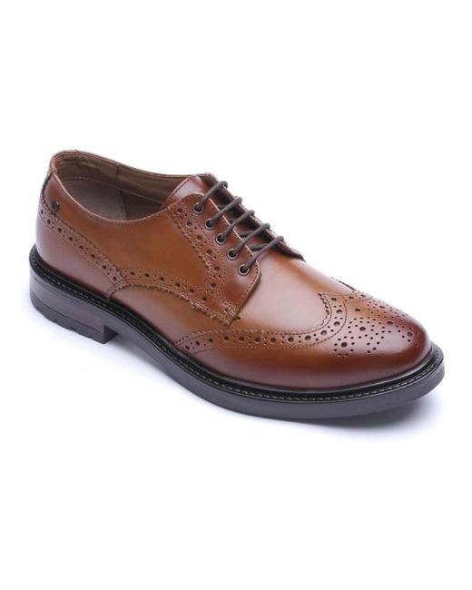 Base London Brown Tanner Brogue Shoe for men