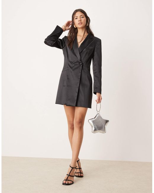 Miss Selfridge Natural Tailored Satin Blazer