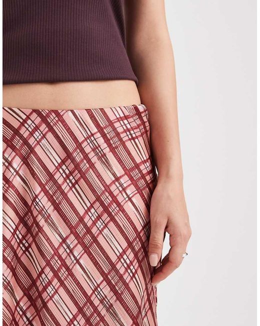 Vero Moda Pink Satin Midi Skirt