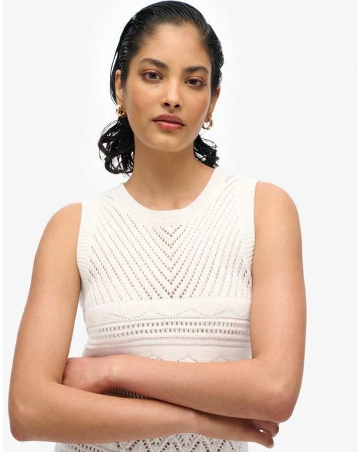 Superdry White Crochet Mini Dress