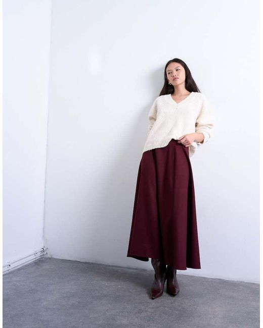 TOPSHOP White Tailored Full Circle A Line Maxi Skirt
