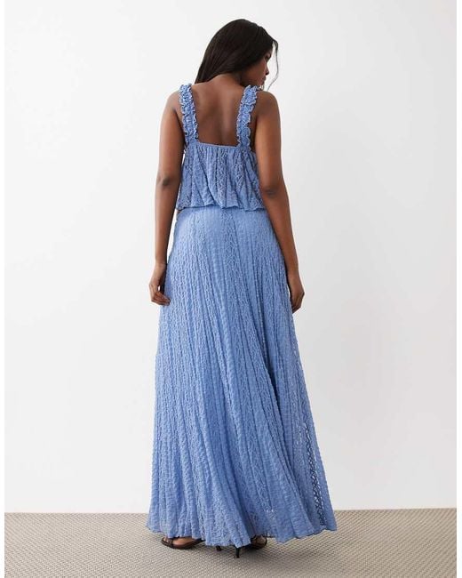Gina Tricot Blue Co-ord Lace Maxi Skirt
