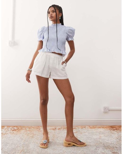 Collusion Gesmokte Blouse in het Blue