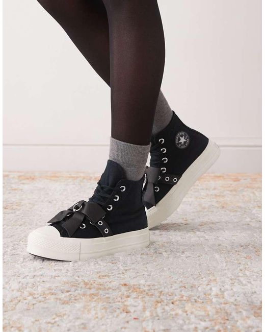 Converse Black Chuck Taylor All Star Lift Hi Platform Trainers