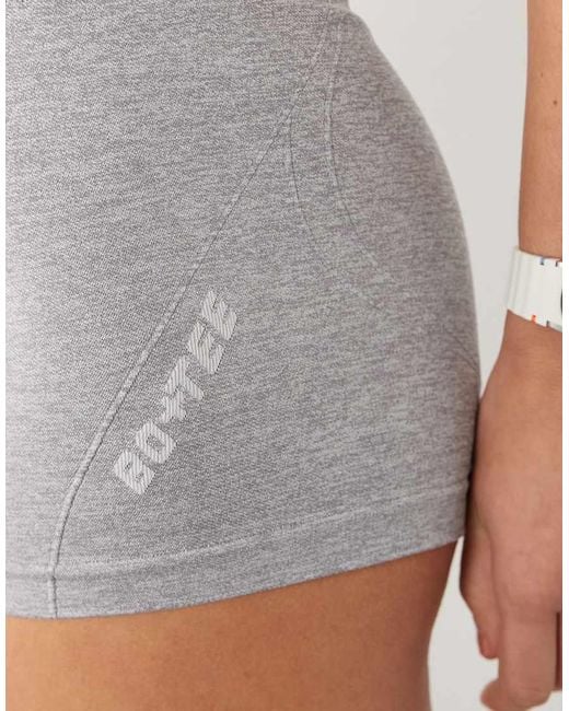 BO+TEE Gray Super Sculpt Seamless Mini Shorts Co-Ord