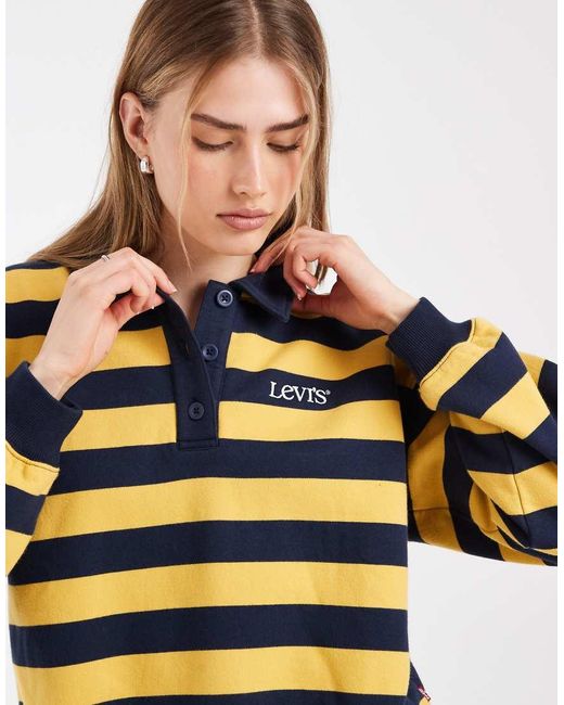 Levi's Metallic Vintage Striped Polo Neck