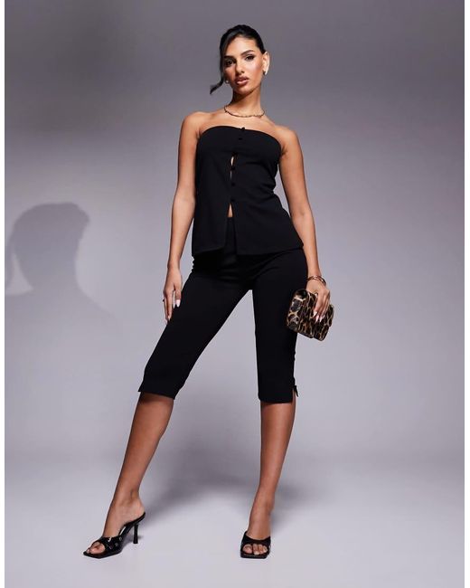 Pantalones Capri Negros Con Abertura Lateral De (Parte De Un Conjunto) ASOS de color Blue