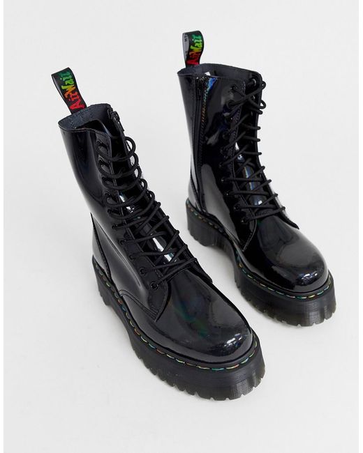 Dr. Martens Leather Jadon 10-eye Platform Boots In Black Rainbow for Men |  Lyst